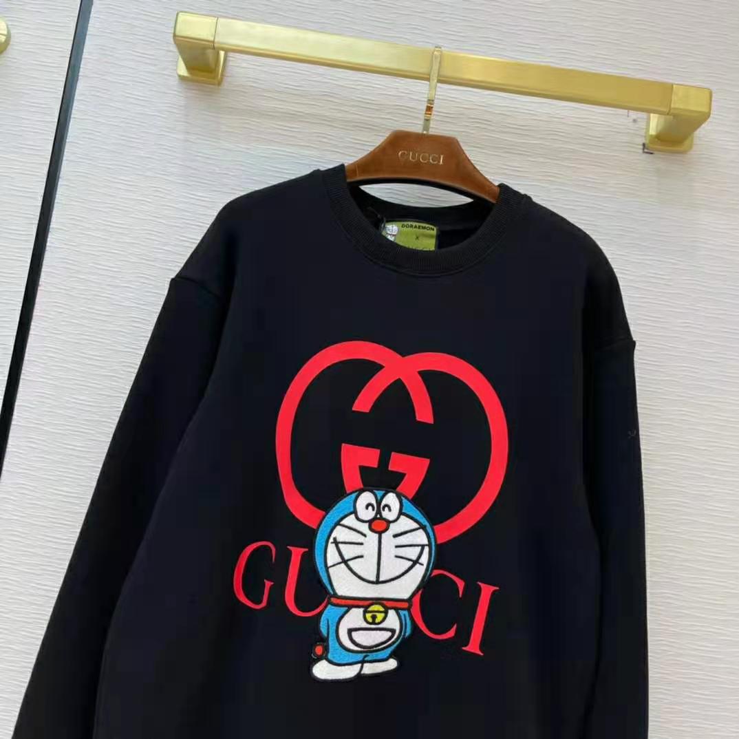 G*u*i men doraemon x G*u*i cotton sweatshirt crewneck oversized fit-black