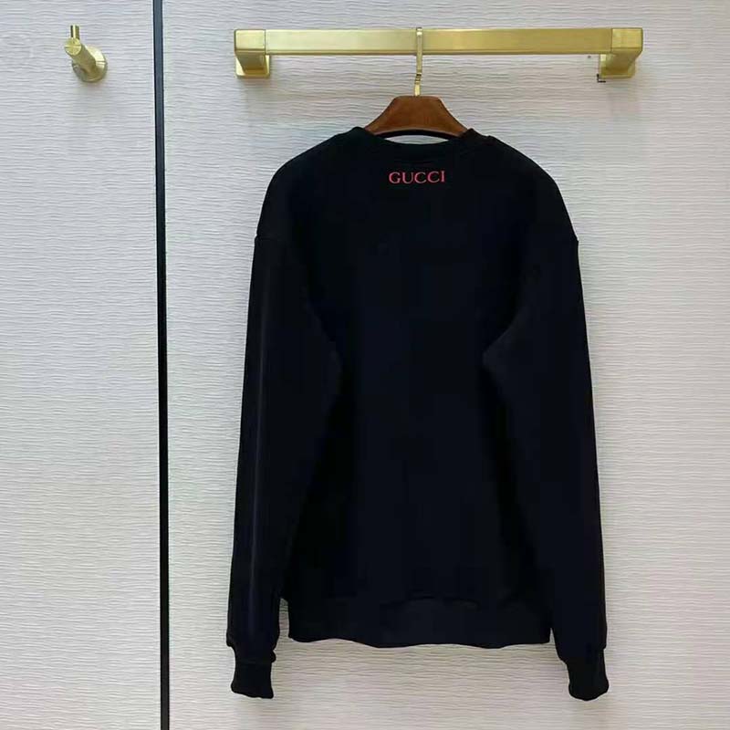 G*u*i men doraemon x G*u*i cotton sweatshirt crewneck oversized fit-black