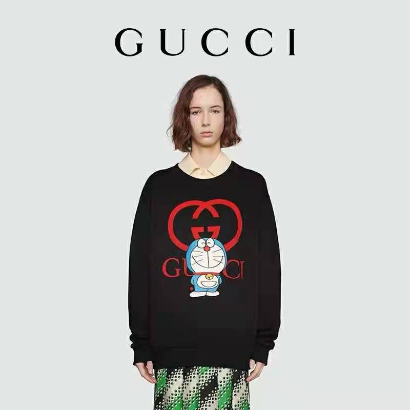G*u*i women doraemon x G*u*i cotton sweatshirt crewneck oversized fit-black