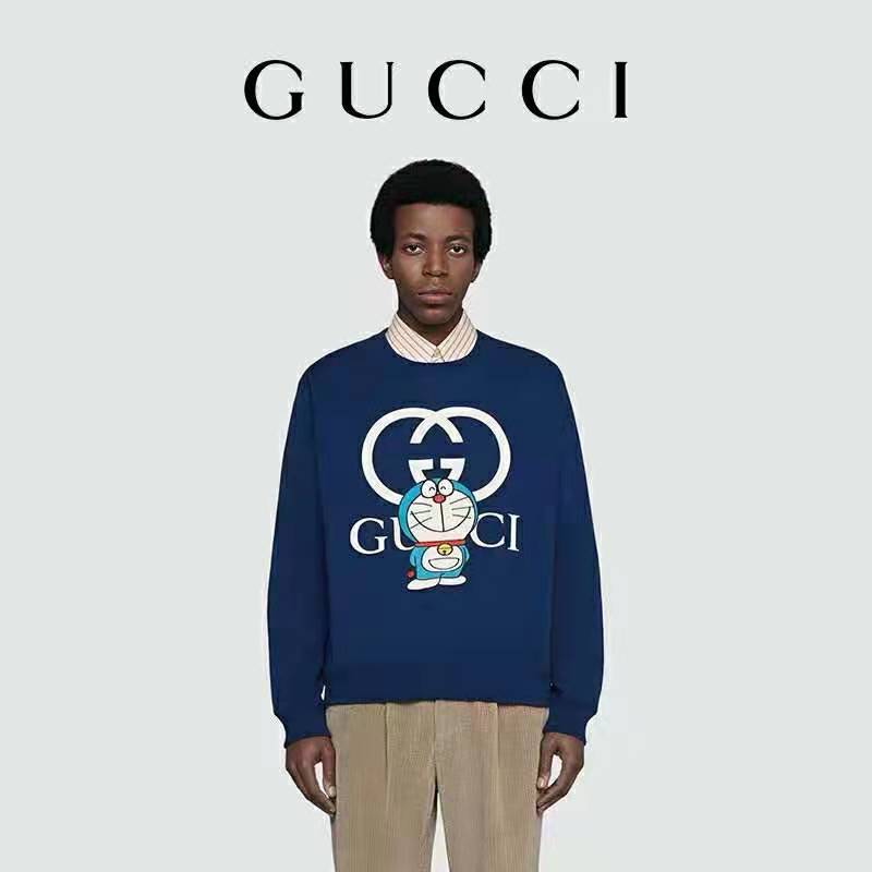 G*u*i men doraemon x G*u*i cotton sweatshirt crewneck oversized fit-navy