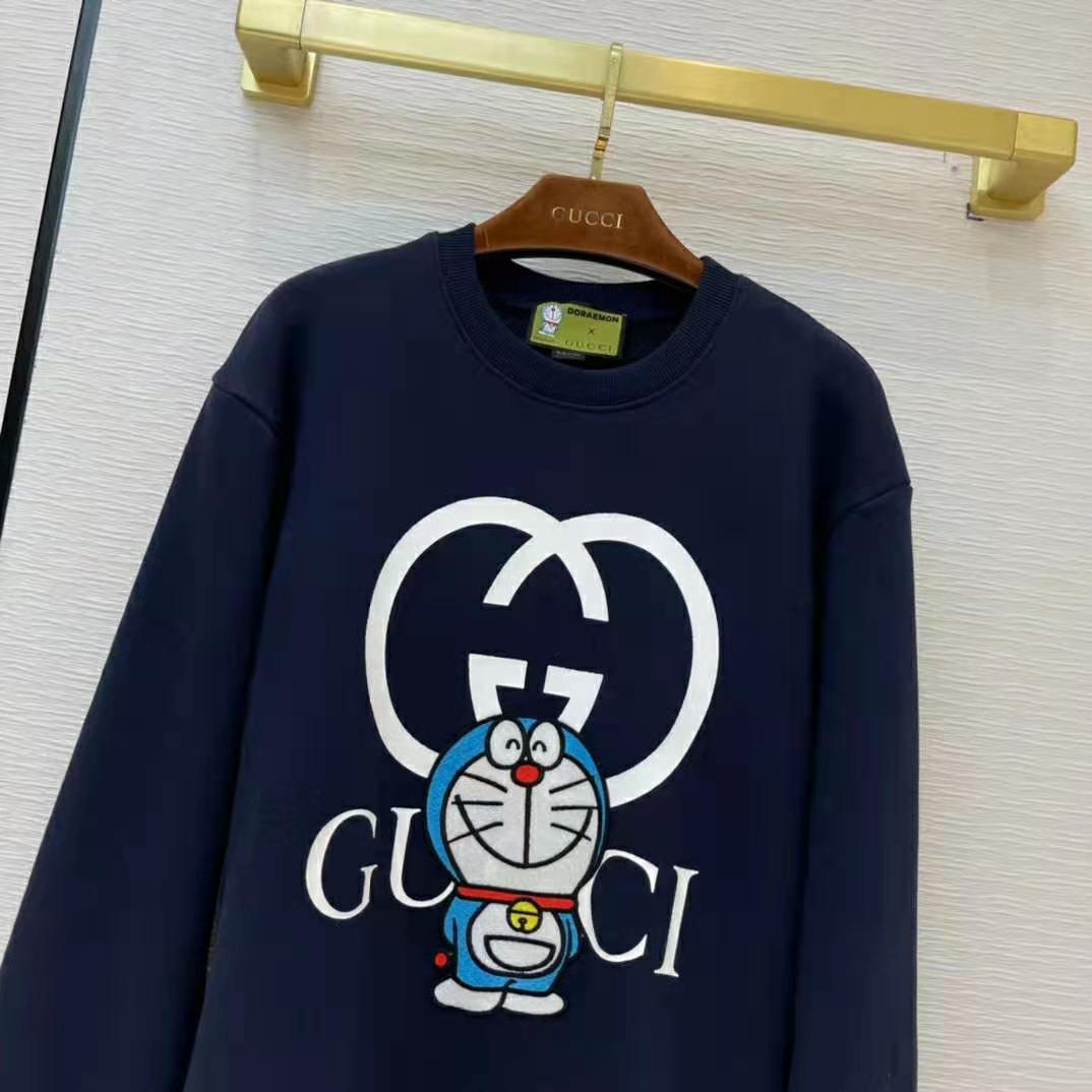 G*u*i women doraemon x G*u*i cotton sweatshirt crewneck oversized fit-navy