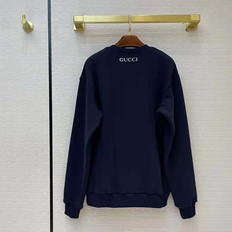 G*u*i women doraemon x G*u*i cotton sweatshirt crewneck oversized fit-navy