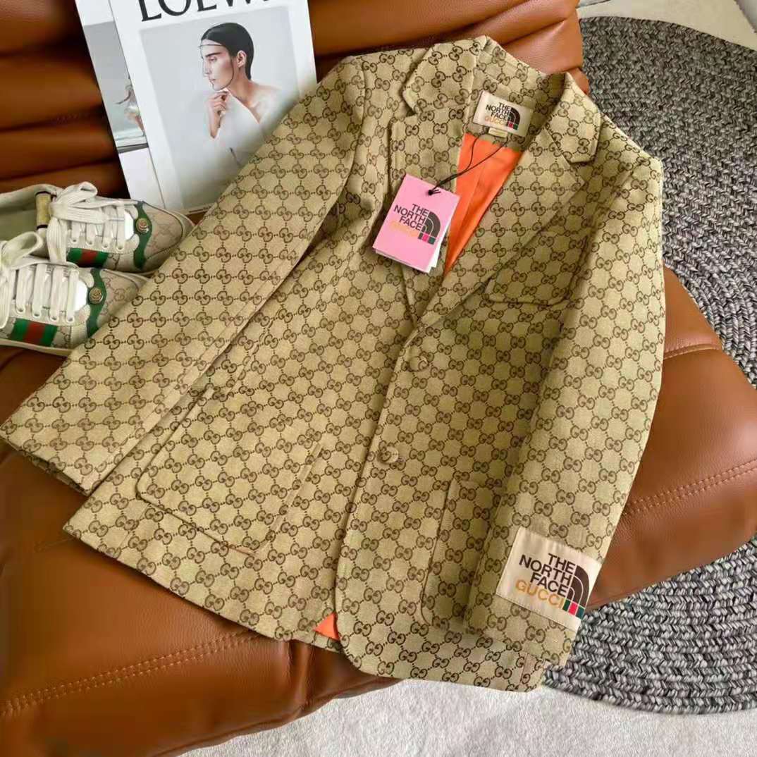 G*u*i men gg canvas jacket camel/ebony gg cotton canvas full canvas construction