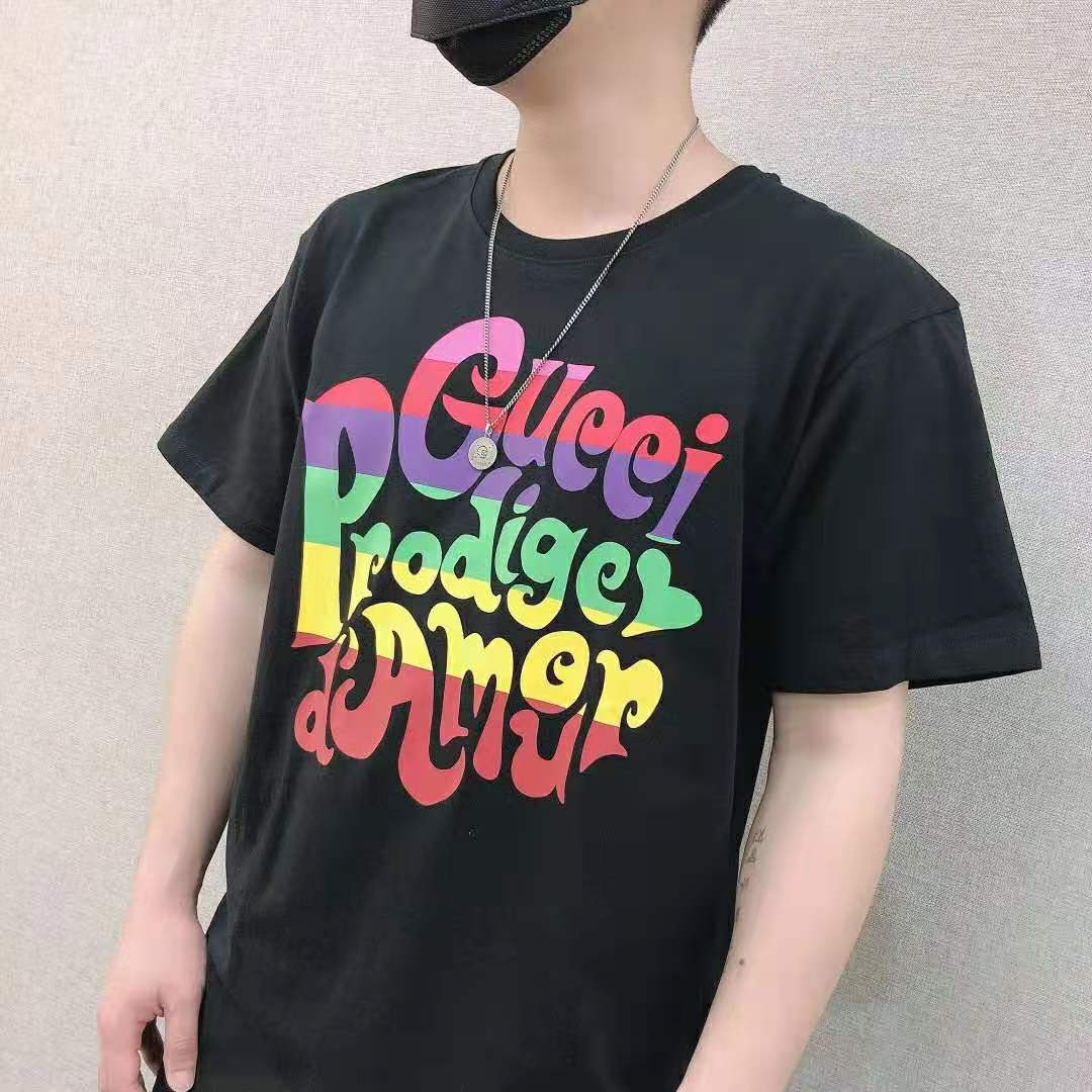 G*u*i men G*u*i prodige d’amour print t-shirt cotton crewneck oversize fit-black