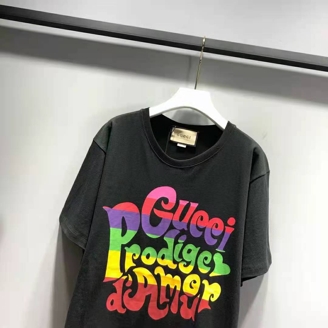 G*u*i women G*u*i prodige d’amour print t-shirt cotton crewneck oversize fit-black