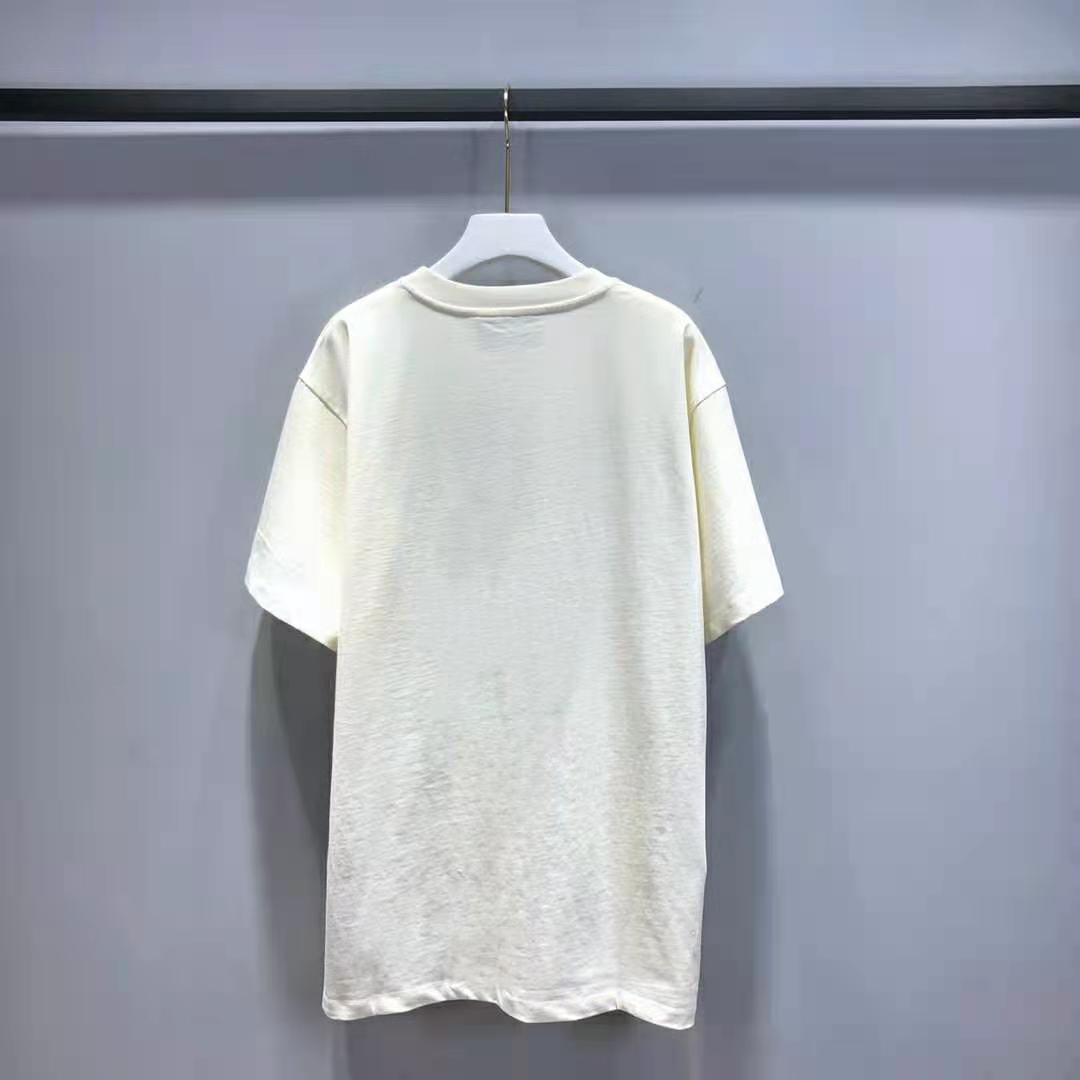 G*u*i women interlocking g stripe print t-shirt cotton jersey crewneck oversize fit-white