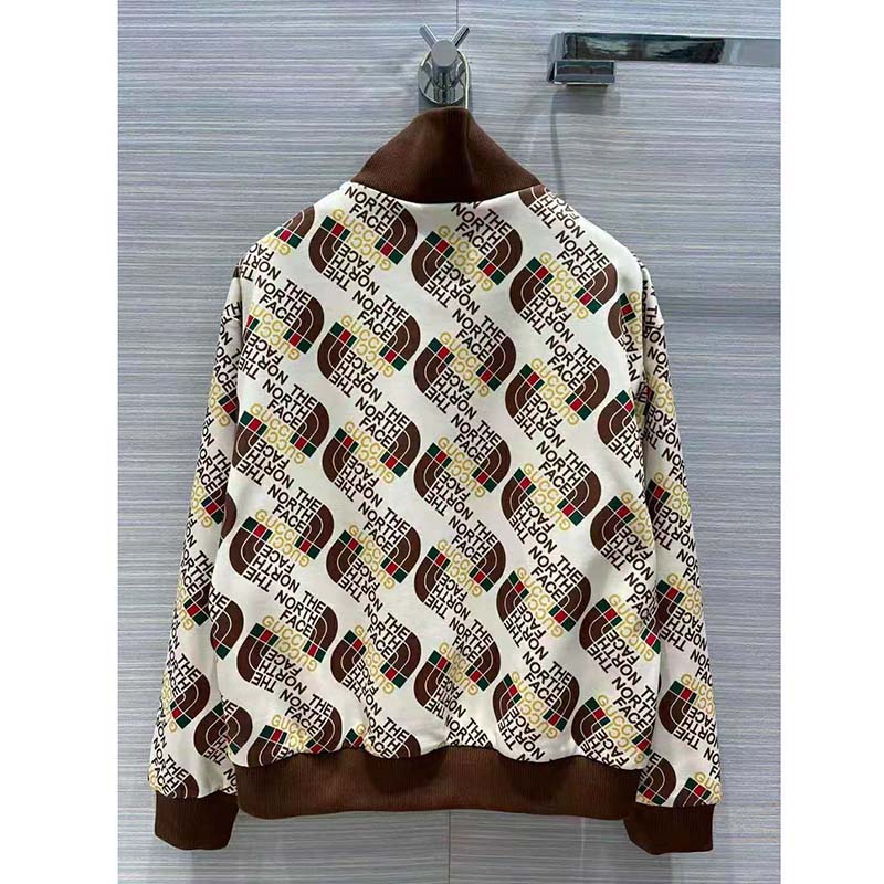 G*u*i women the north face x G*u*i web print technical jersey jacket polyester cotton