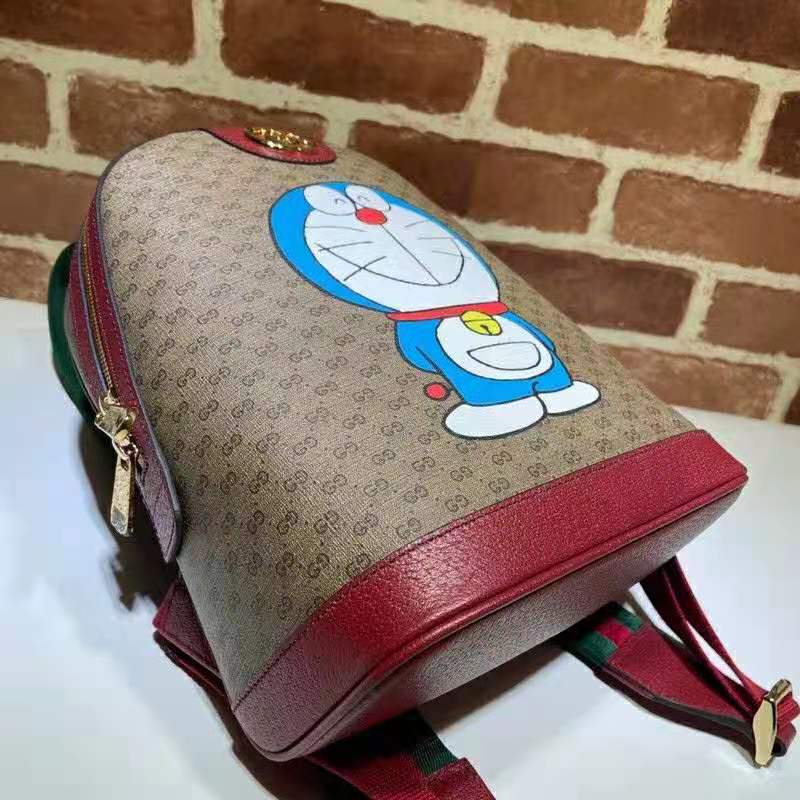 G*u*i unisex doraemon x G*u*i small backpack beige/ebony mini gg supreme canvas
