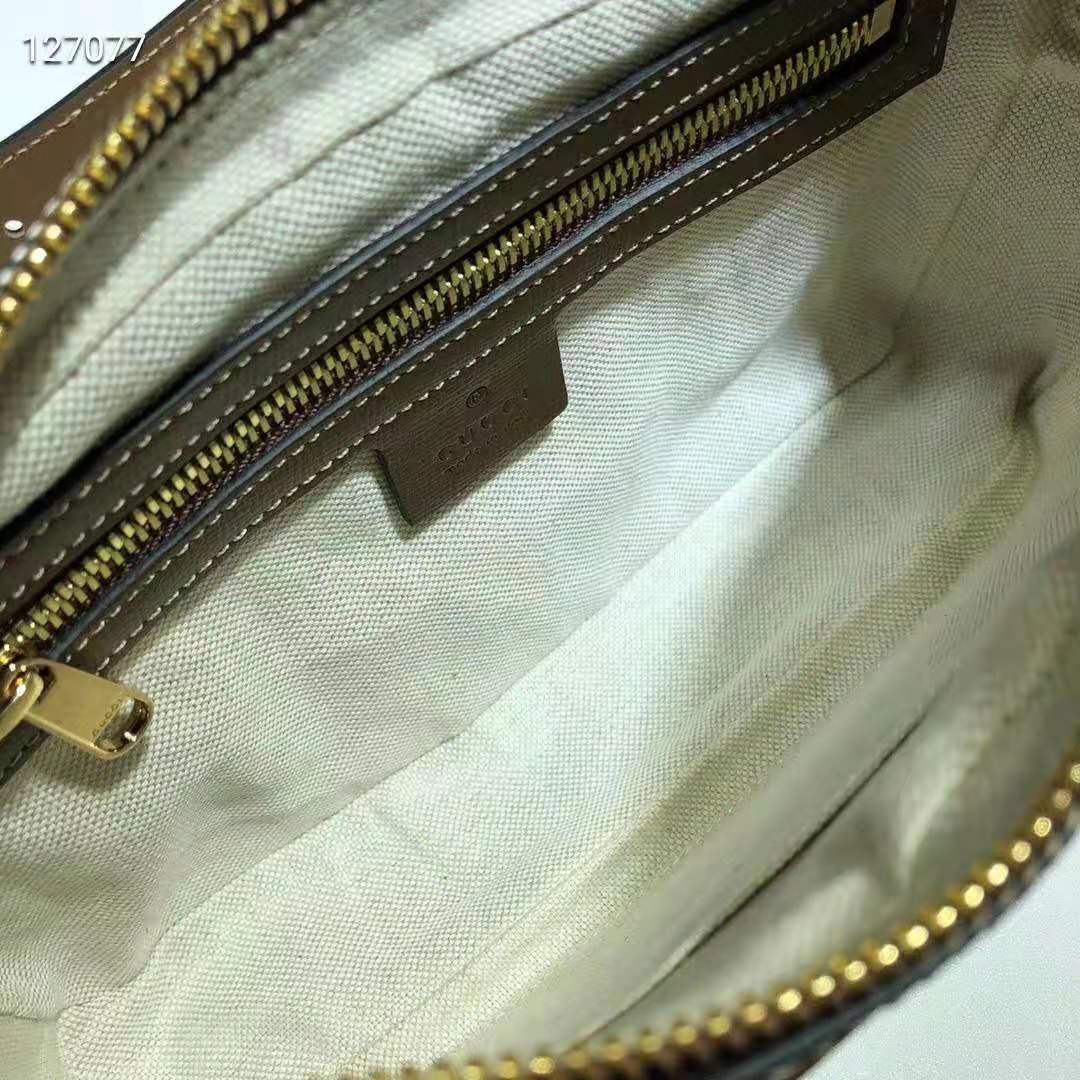 G*u*i unisex ‘fake/not’ print belt bag beige and ebony gg supreme canvas