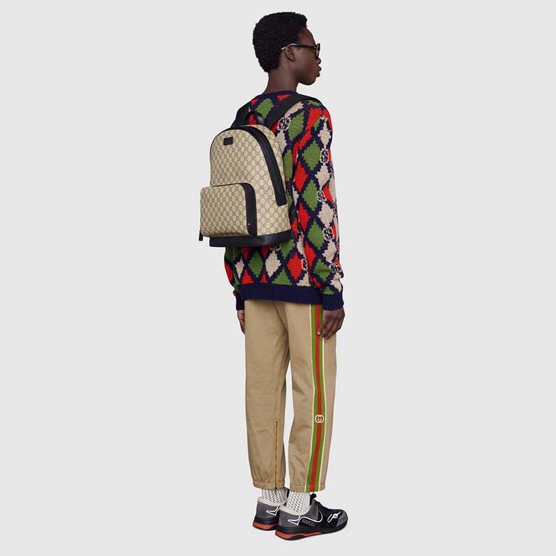 G*u*i unisex gg supreme backpack beige/ebony gg supreme canvas