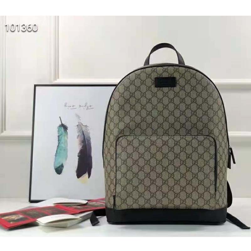 G*u*i unisex gg supreme backpack beige/ebony gg supreme canvas
