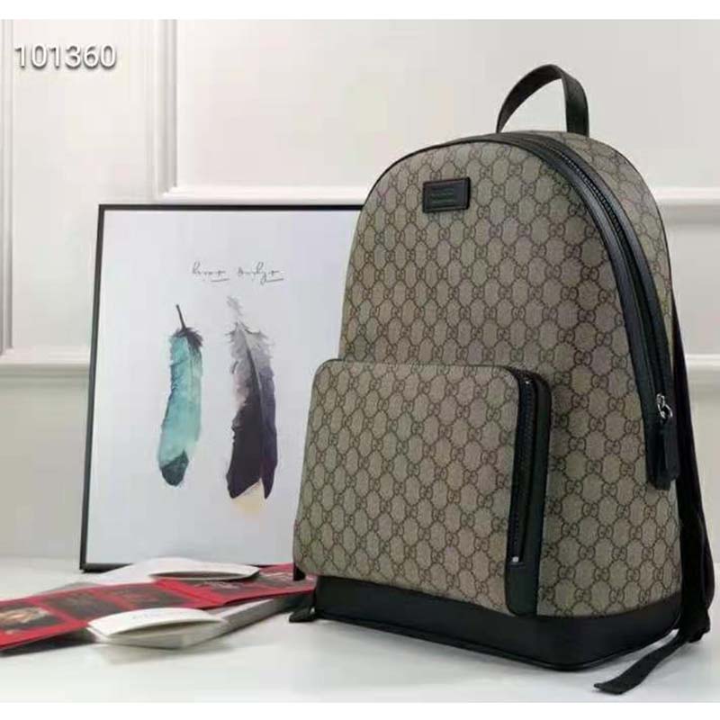 G*u*i unisex gg supreme backpack beige/ebony gg supreme canvas