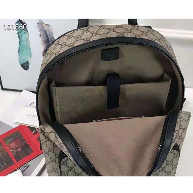 G*u*i unisex gg supreme backpack beige/ebony gg supreme canvas