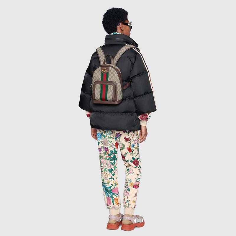 G*u*i unisex ophidia gg small backpack beige/ebony gg supreme canvas