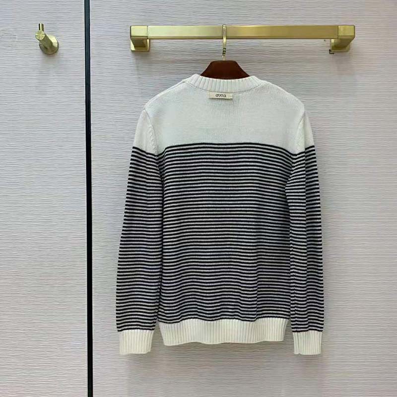 G*u*i women disney x G*u*i donald duck striped wool sweater cashmere crewneck