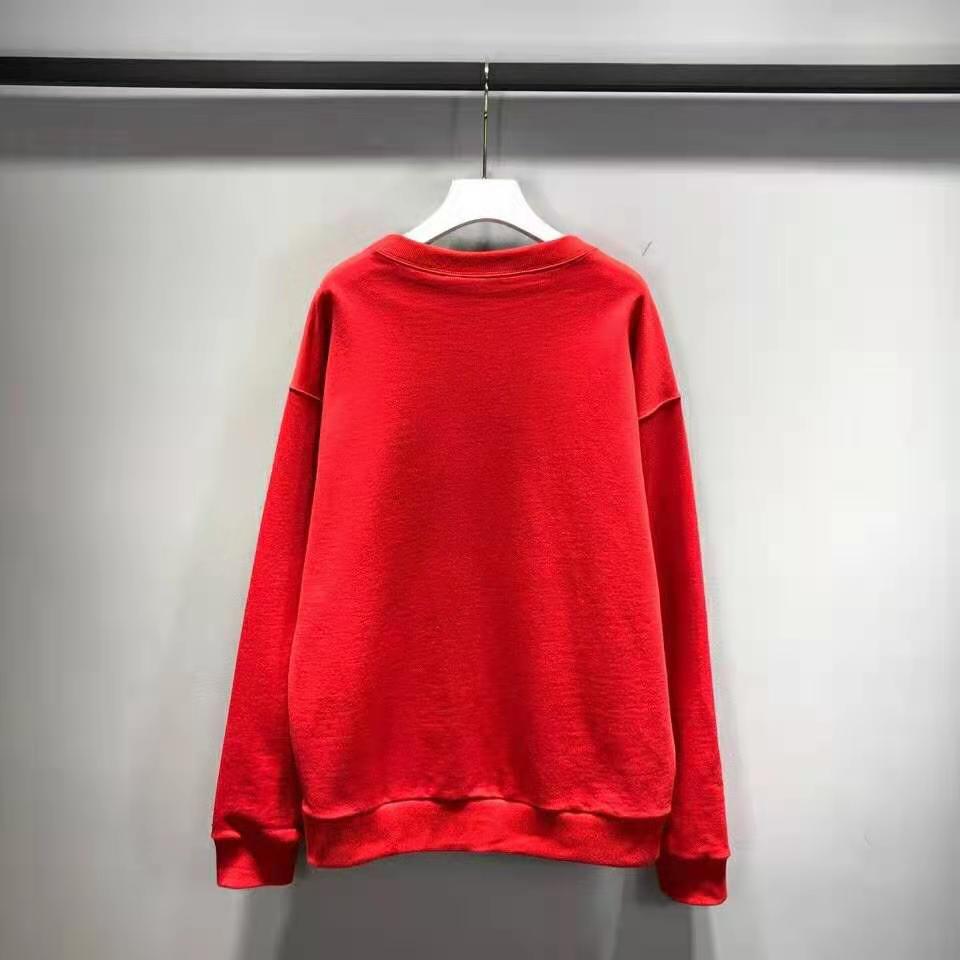 G*u*i men disney x G*u*i donald duck sweatshirt cotton crewneck oversized fit-red