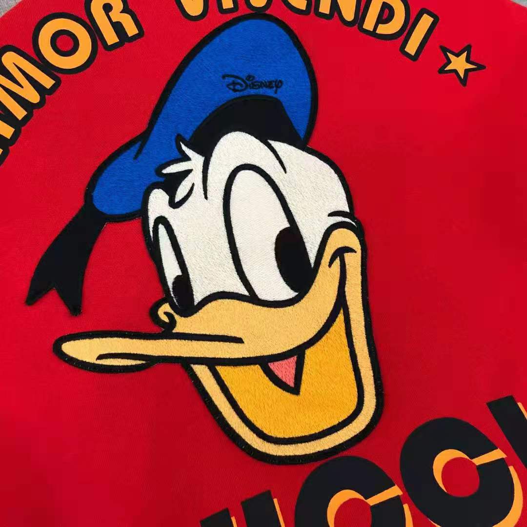 G*u*i men disney x G*u*i donald duck sweatshirt cotton crewneck oversized fit-red