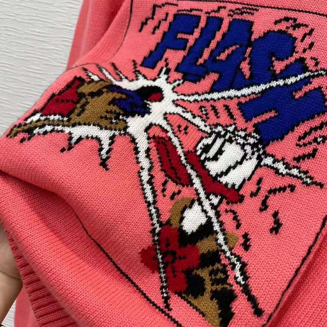 G*u*i women disney x G*u*i donald duck wool sweater crew neck-pink