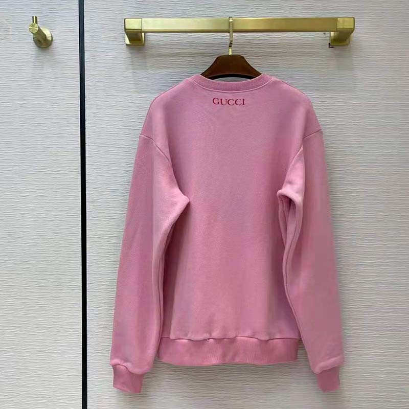 G*u*i men doraemon x G*u*i cotton sweatshirt crewneck oversized fit-pink