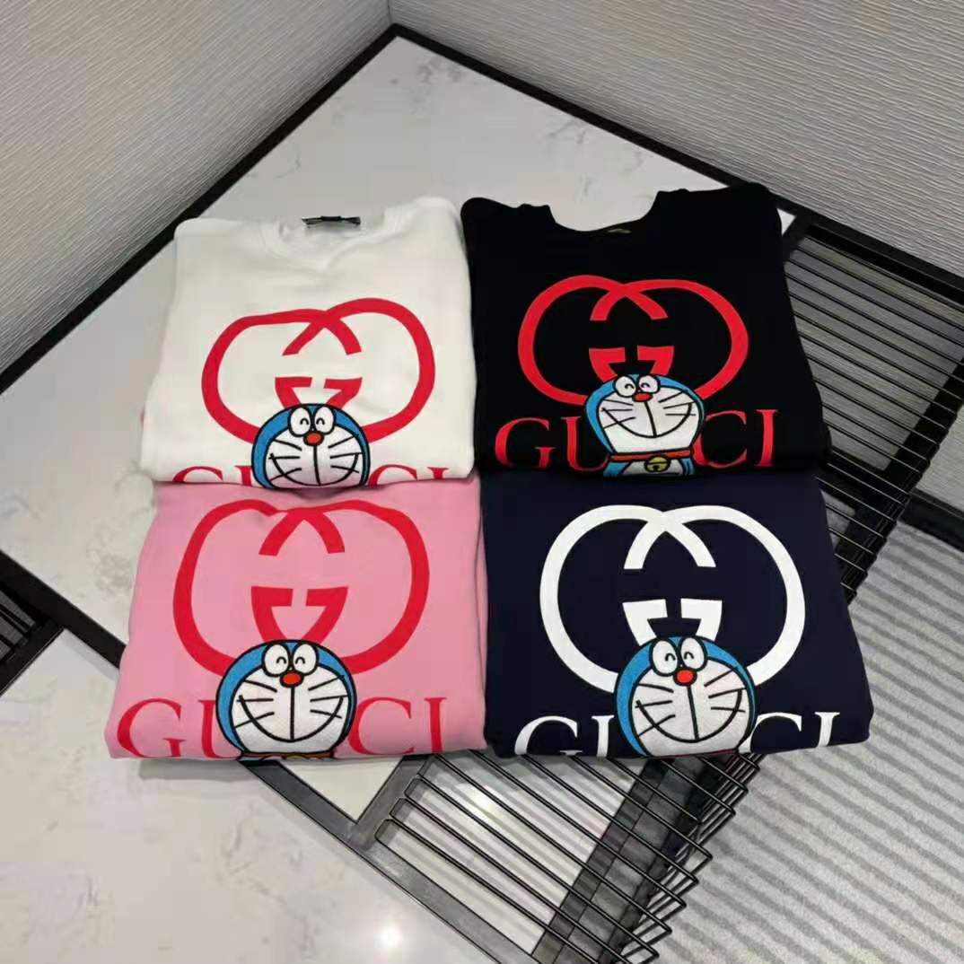 G*u*i men doraemon x G*u*i cotton sweatshirt crewneck oversized fit-pink