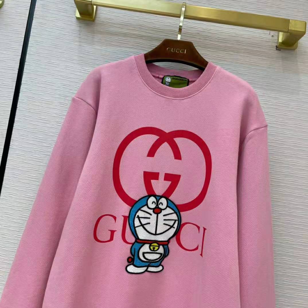 G*u*i men doraemon x G*u*i cotton sweatshirt crewneck oversized fit-pink