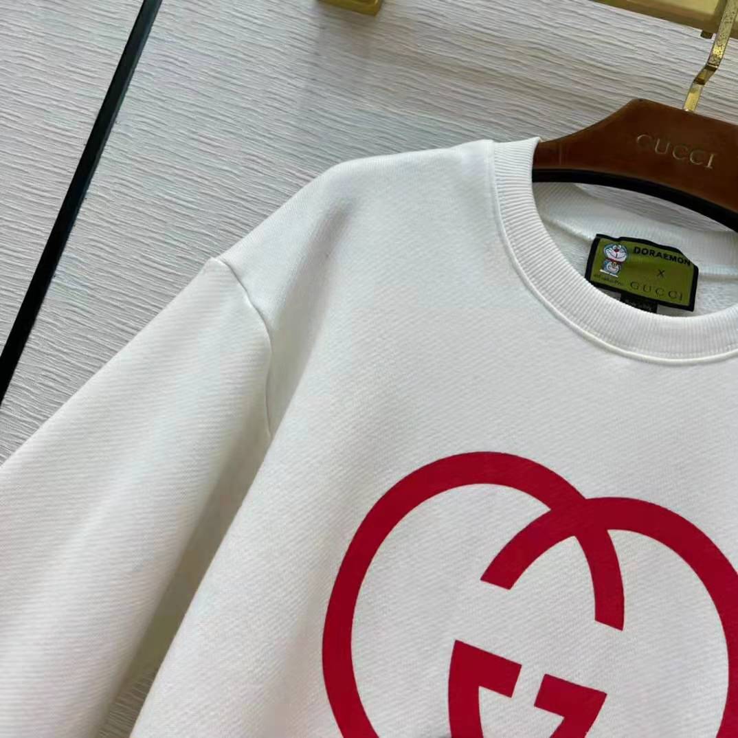 G*u*i men doraemon x G*u*i cotton sweatshirt crewneck oversized fit-white