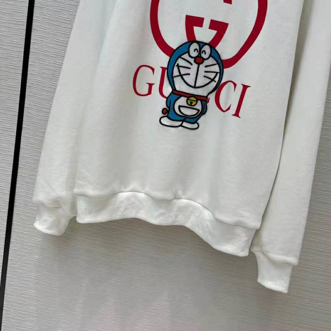 G*u*i men doraemon x G*u*i cotton sweatshirt crewneck oversized fit-white
