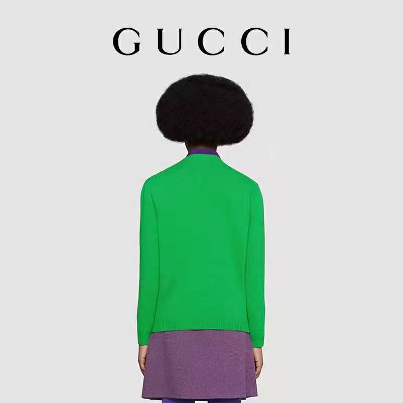 G*u*i women doraemon x G*u*i wool sweater green wool crewneck
