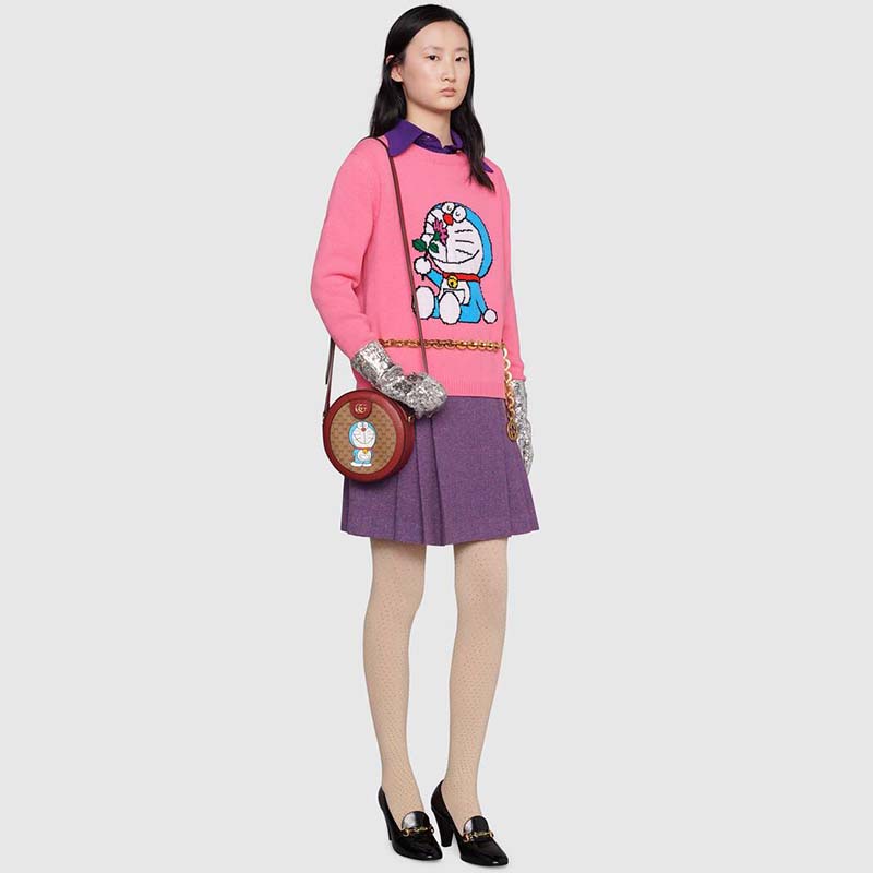 G*u*i women doraemon x G*u*i wool sweater pink wool crewneck