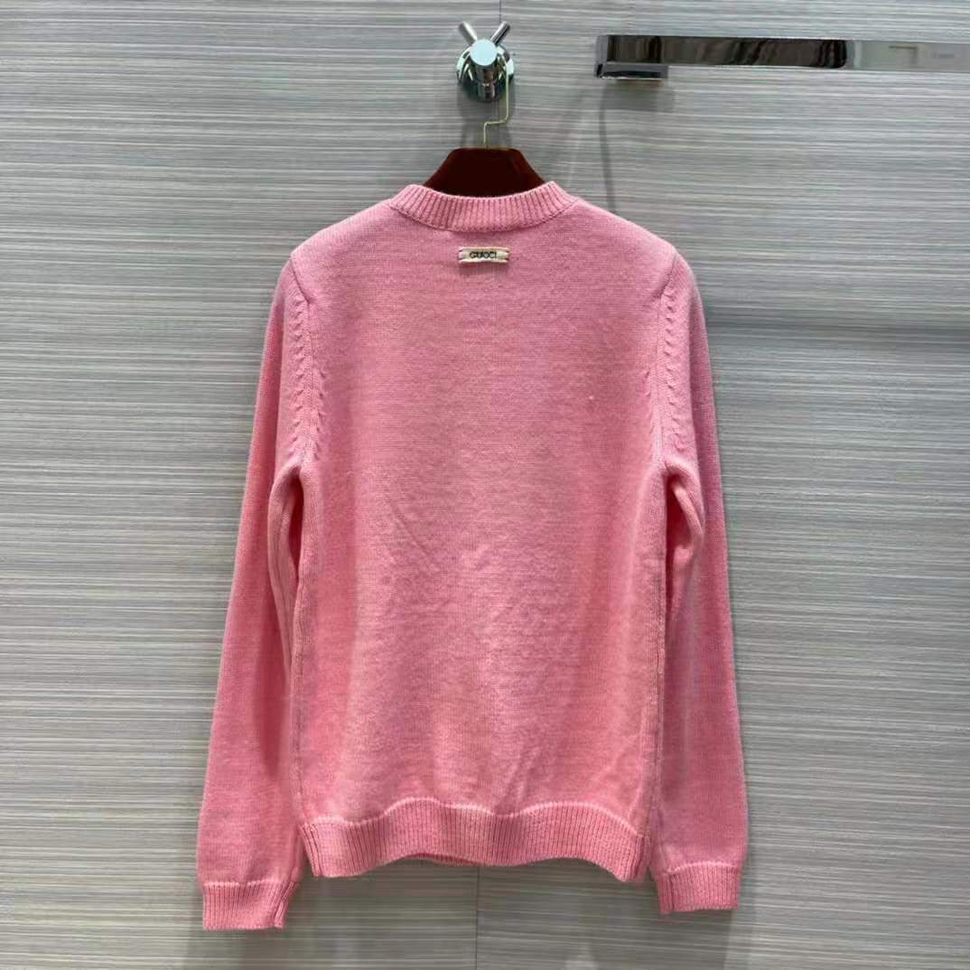 G*u*i women doraemon x G*u*i wool sweater pink wool crewneck