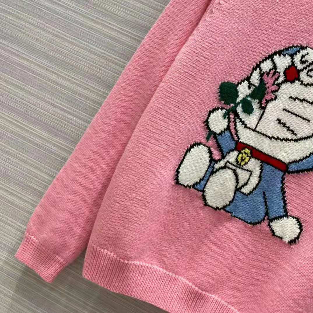 G*u*i women doraemon x G*u*i wool sweater pink wool crewneck