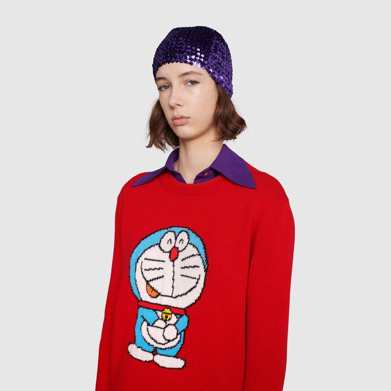 G*u*i women doraemon x G*u*i wool sweater red wool crewneck
