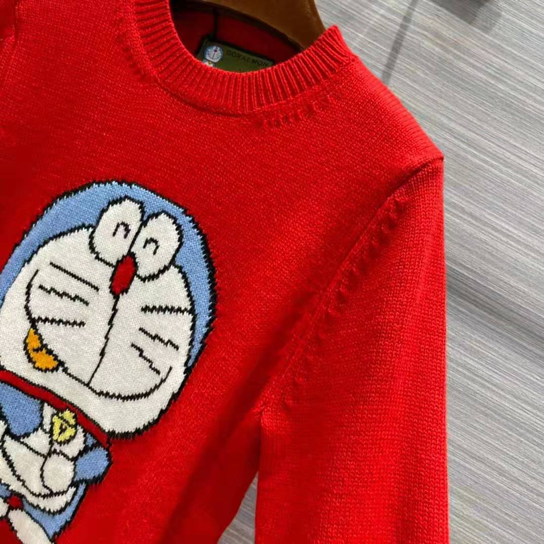 G*u*i men doraemon x G*u*i wool sweater red crewneck label on the back
