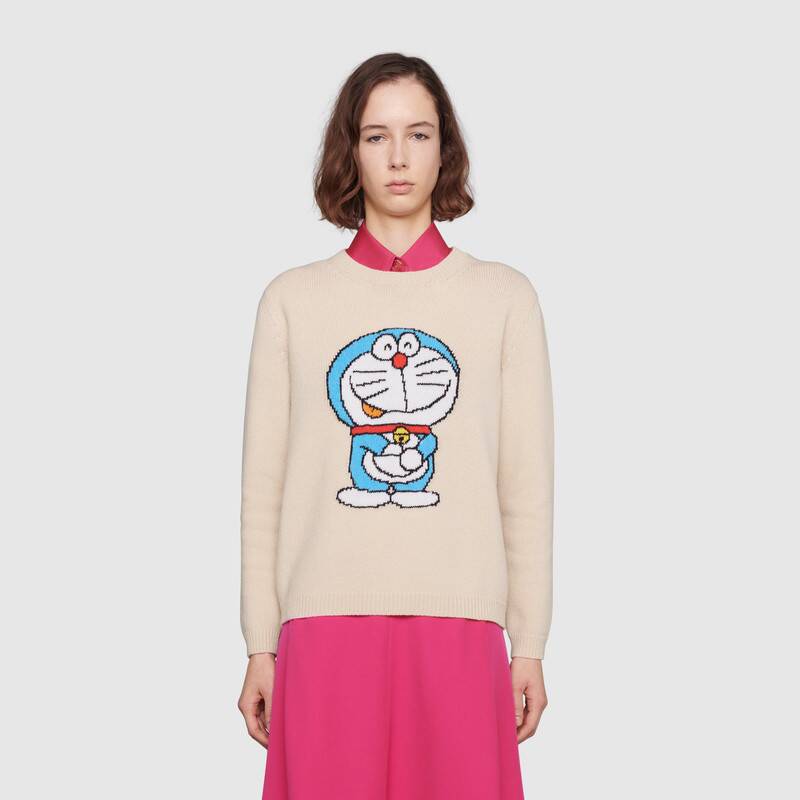 G*u*i women doraemon x G*u*i wool sweater white crewneck