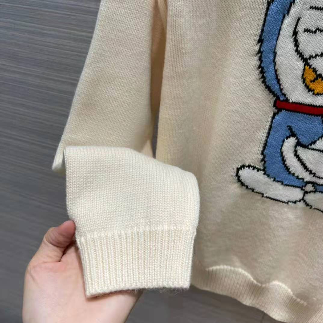 G*u*i women doraemon x G*u*i wool sweater white crewneck