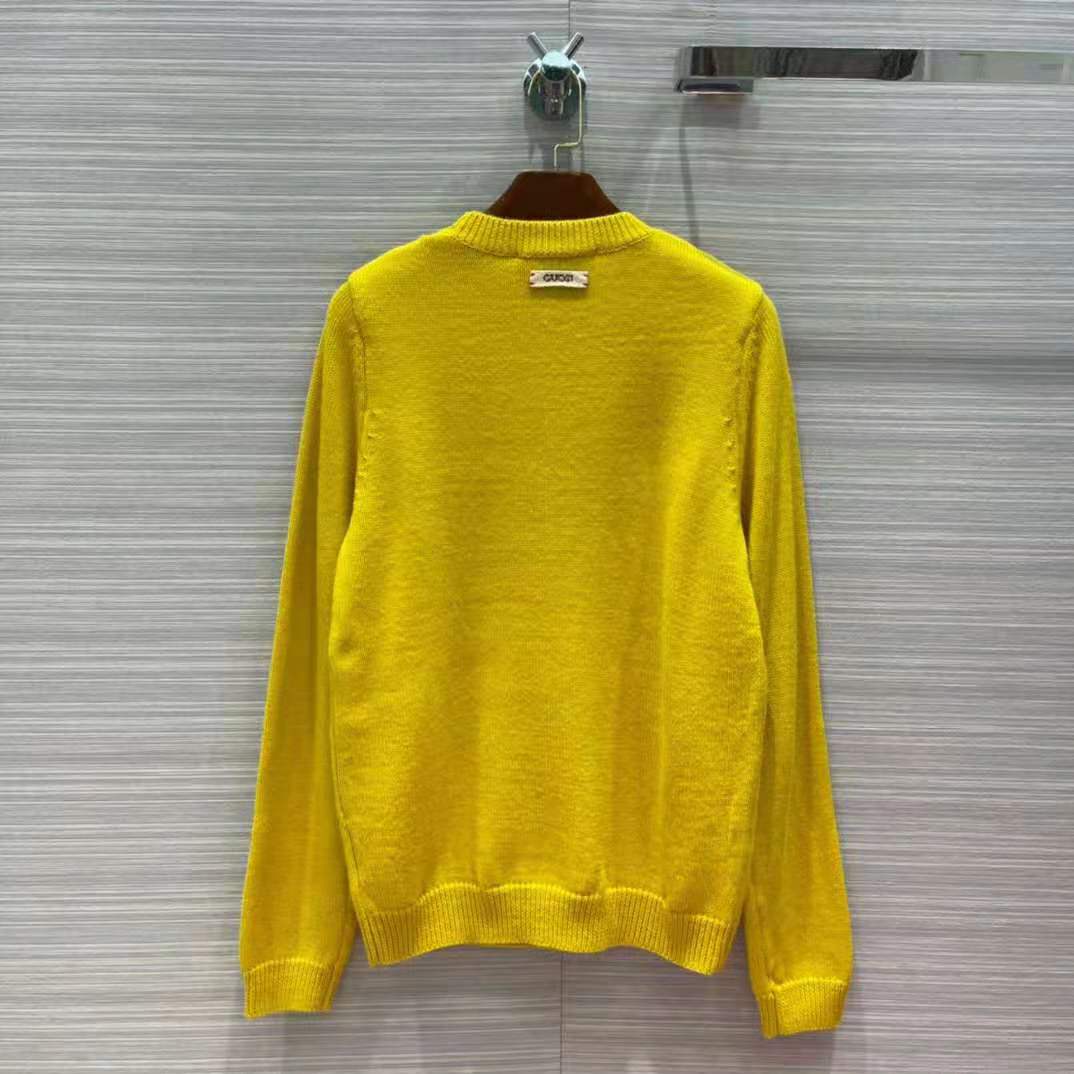 G*u*i women doraemon x G*u*i wool sweater yellow wool crewneck