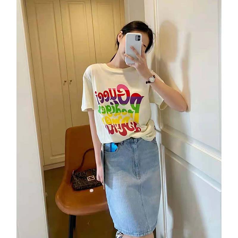 G*u*i women G*u*i prodige d’amour print t-shirt cotton crewneck oversize fit
