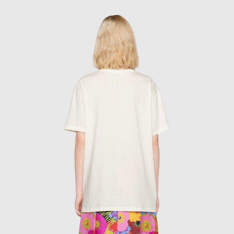 G*u*i women ken scott print cotton t-shirt crewneck oversize fit