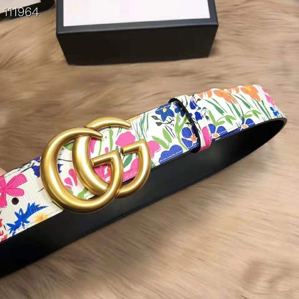 G*u*i women ken scott print gg marmont belt double g buckle 4 cm width