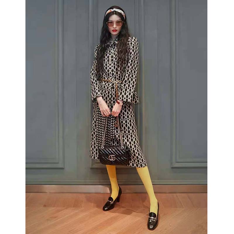 G*u*i women optical tweed jacket wool black and ivory optical tweed point collar