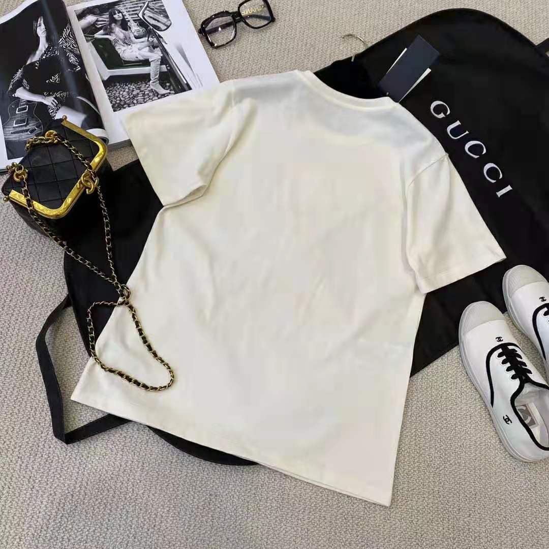 G*u*i men piglet patch oversize t-shirt cotton jersey crewneck oversize fit-white