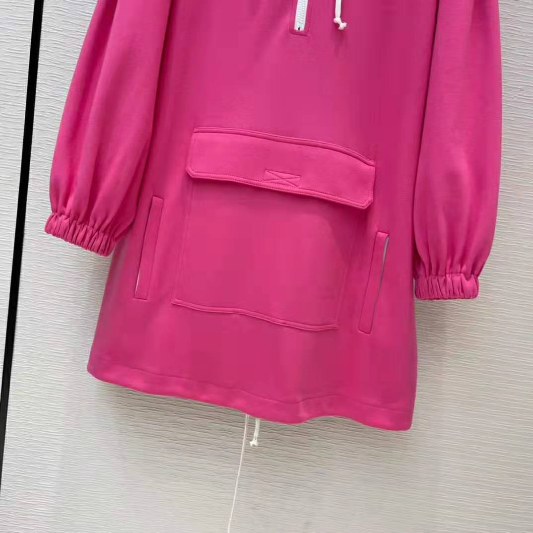 G*u*i women polyester jersey hooded sweatshirt interlocking g fixed hood-pink