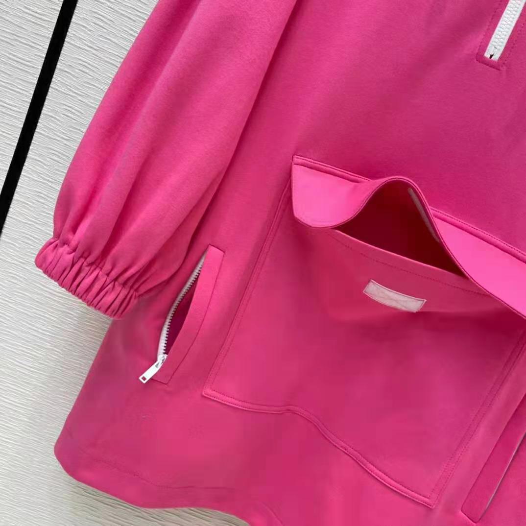 G*u*i women polyester jersey hooded sweatshirt interlocking g fixed hood-pink