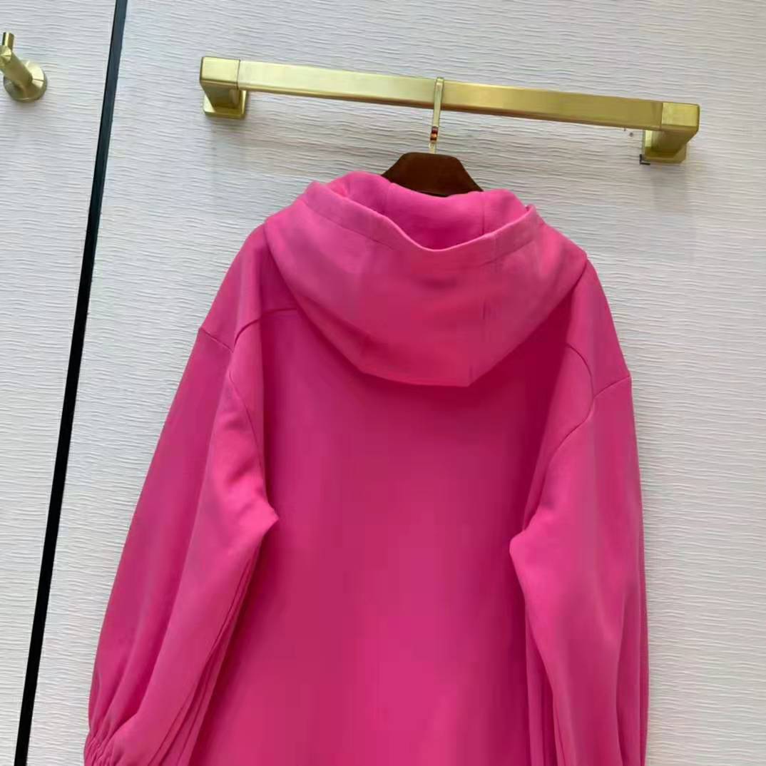 G*u*i women polyester jersey hooded sweatshirt interlocking g fixed hood-pink