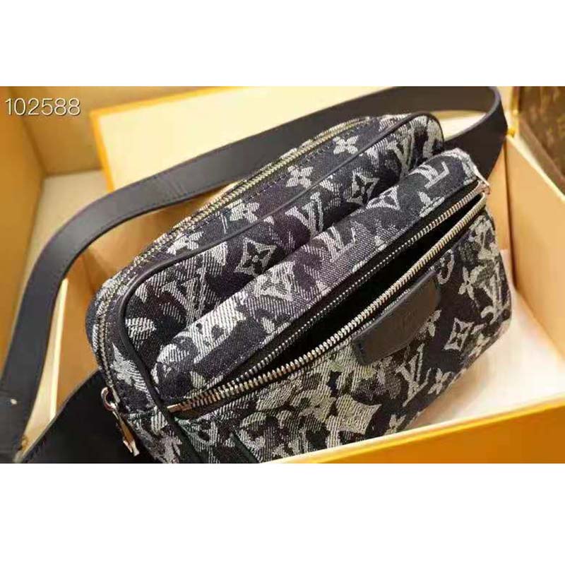 Louis Vuitton LV Unisex Outdoor Bumbag Monogram Tapestry Coated Canvas-Navy