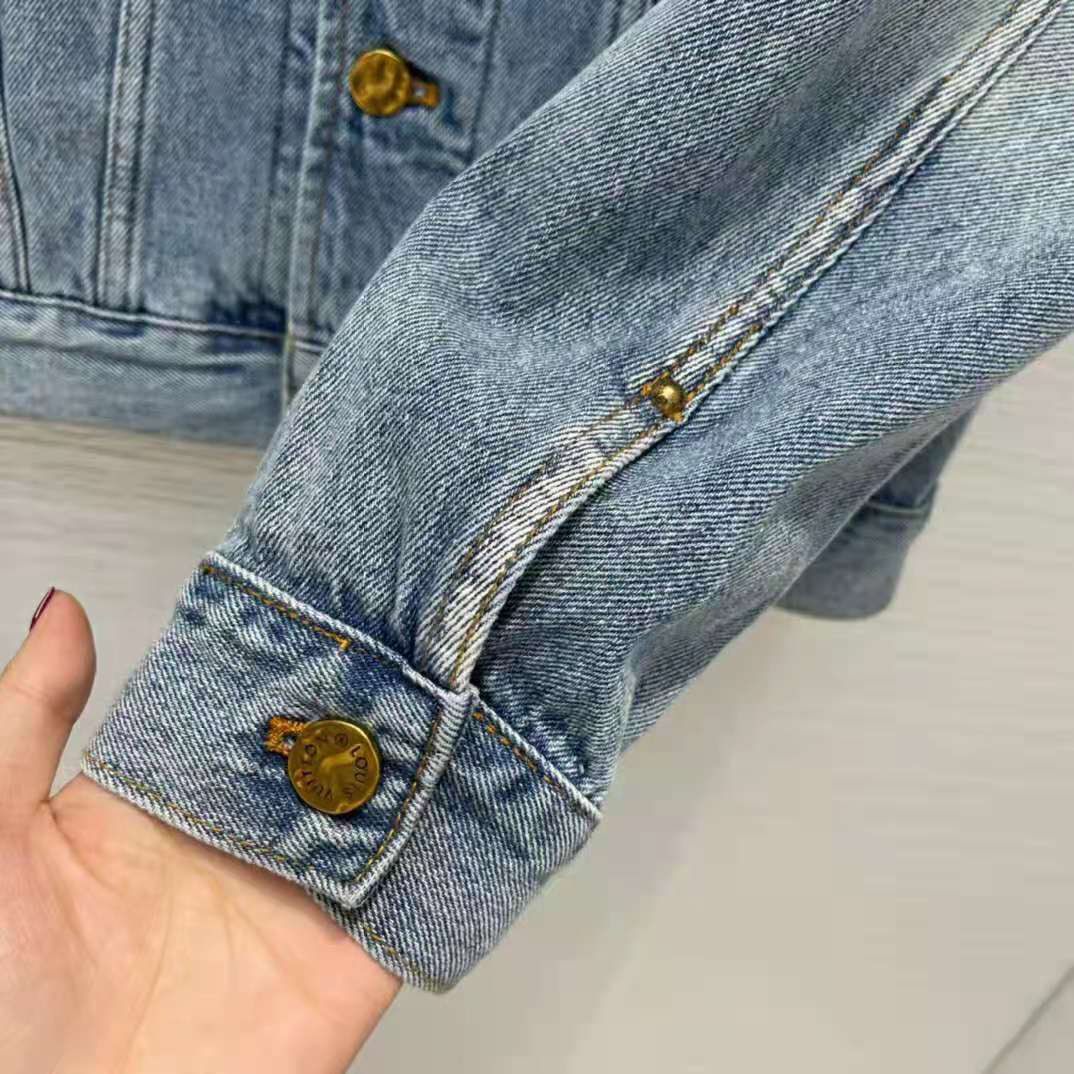 Louis Vuitton Women Staples Edition DNA Denim Jacket Cotton Indigo Regular Fit-Blue