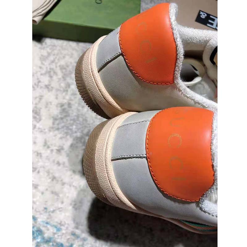 G*u*i gg men’s screener gg sneaker white leather and gg canvas