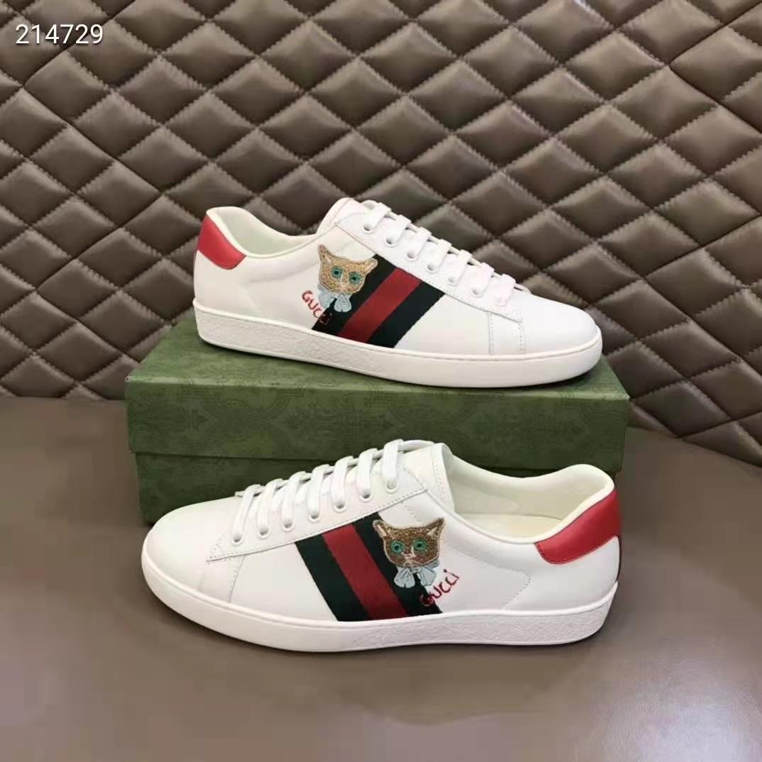 G*u*i gg unisex ace sneaker cat green red web G*u*i cat embroidery