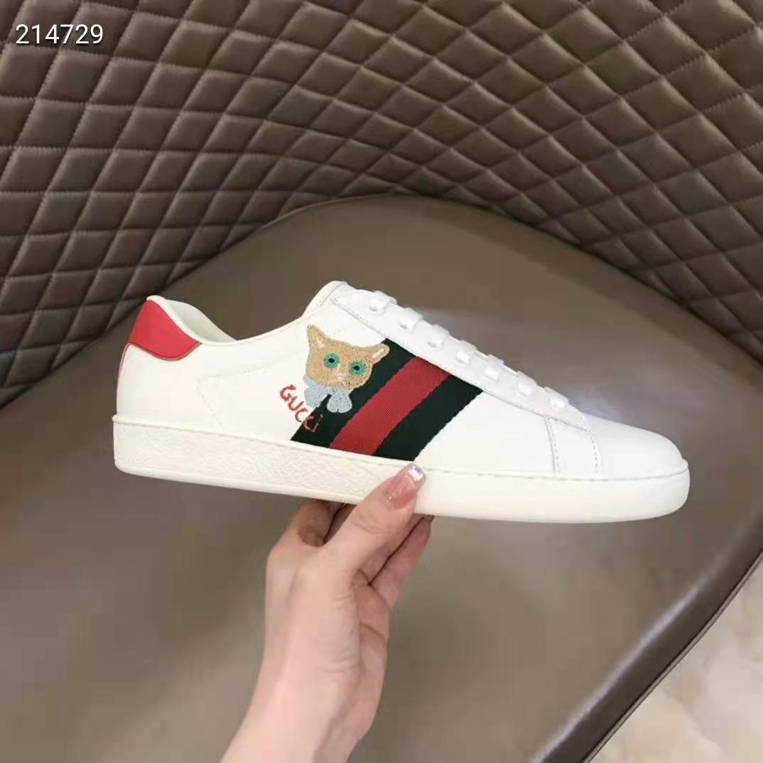 G*u*i gg unisex ace sneaker cat green red web G*u*i cat embroidery