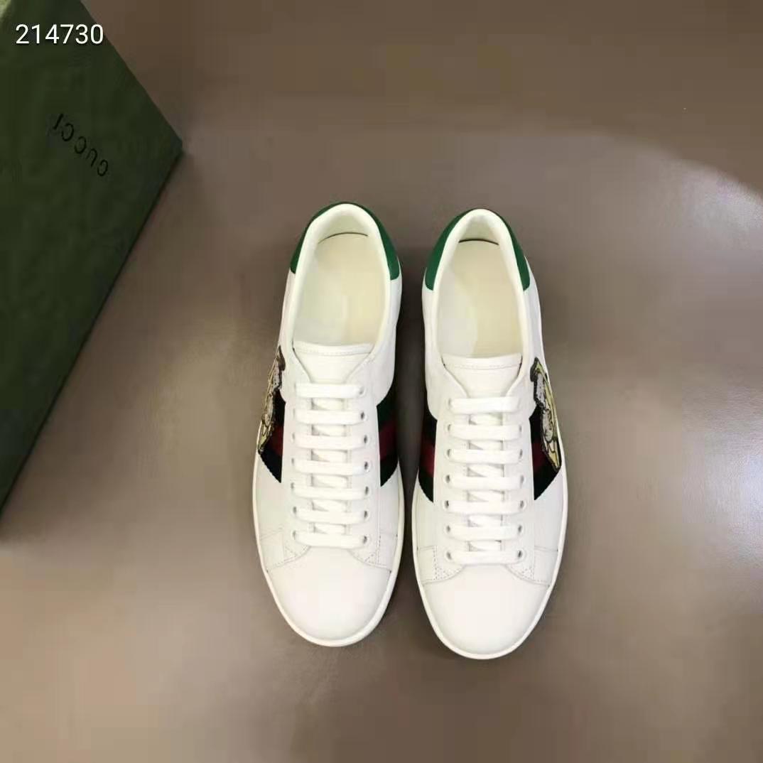 G*u*i gg unisex bananya ace sneaker white leather with green and red web